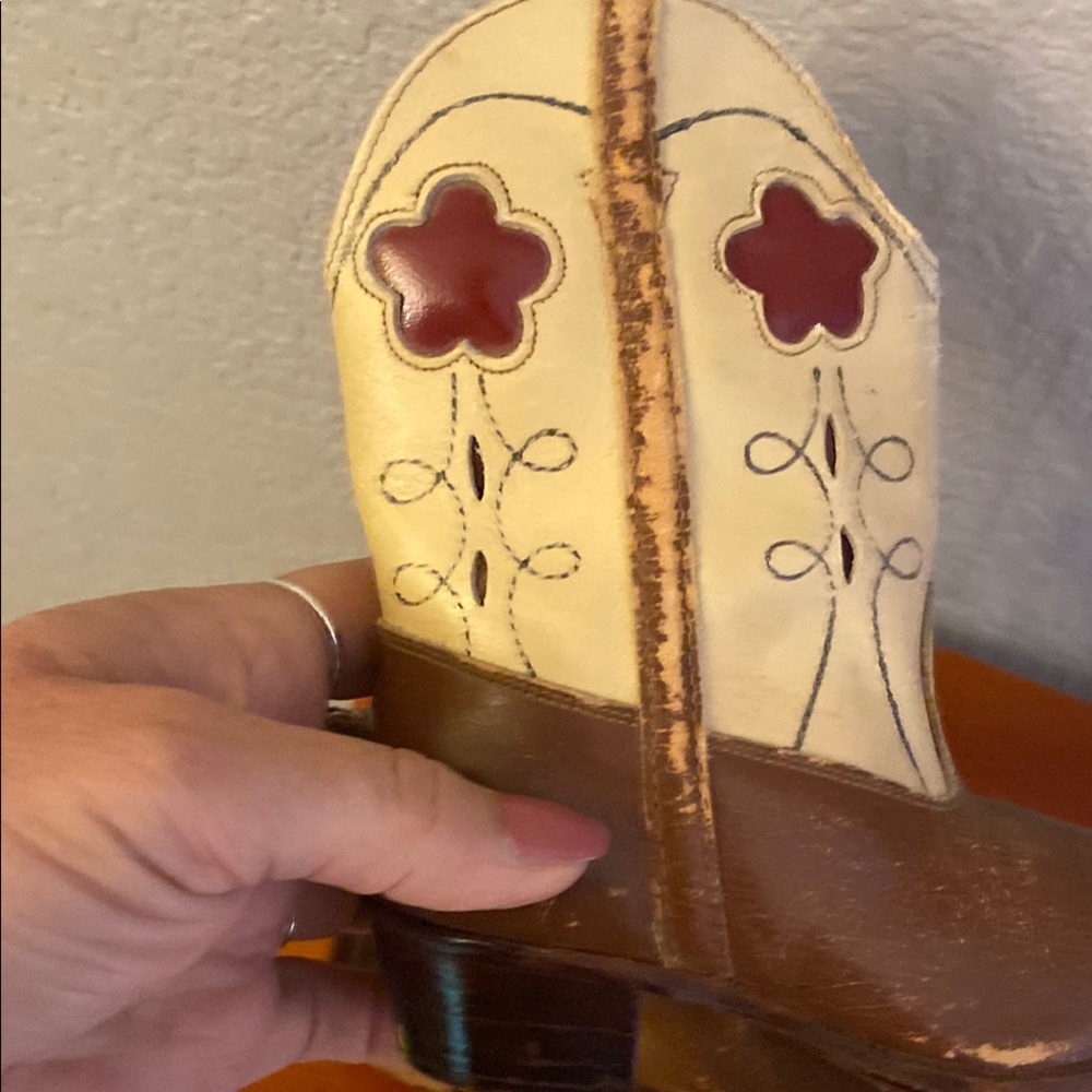 Vintage toddler, Brown and Cream Western Cowboy Boots - Picture 10 of 13